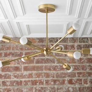 Sputnik Chandelier Brass Light Fixture Modern Ceiling Lamp Model No. 7788 image 3