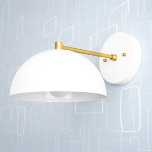 8 Inch White Dome Sconce - Modern Sconce - Wall Light Fixture - Wall Sconce - Model No. 2352