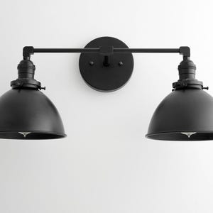 Matte Black Bucket Shade - Vanity Lighting - Bathroom Lighting - Bathroom Sconce - Wall Sconce - Unique Lighting - Model No. 3370 image 2