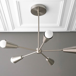 Gold Sputnik Light Geometric Chandelier Semi Flush Modern Chandelier Brass Fixture Model No. 1126 Brushed Nickel