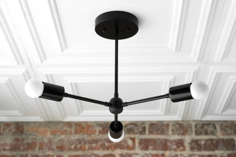 Black Chandelier Sputnik Light Industrial Lighting Ceiling Lamp Mid Century Modern Fixture