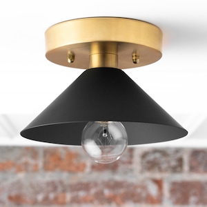 Flush Mount Fixture - Black Ceiling Light - Farmhouse Lighting - Ceiling Light - Ceiling Lamp - Industrial Lighting - Model No. 2473