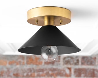 Flush Mount Fixture - Black Ceiling Light - Farmhouse Lighting - Ceiling Light - Ceiling Lamp - Industrial Lighting - Model No. 2473