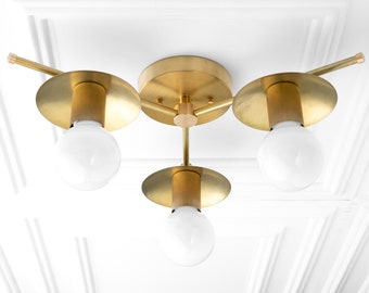 Modern Light Fixture - Backsplash Light - Raw Brass - Black Lighting - Ceiling Light Fixture - Model No. 2292