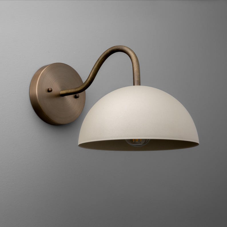 Sconce Light-Brass Wall Sconce-Modern Wall Light-Dome Wall Lamp - Model No. 6678 zdjęcie 6