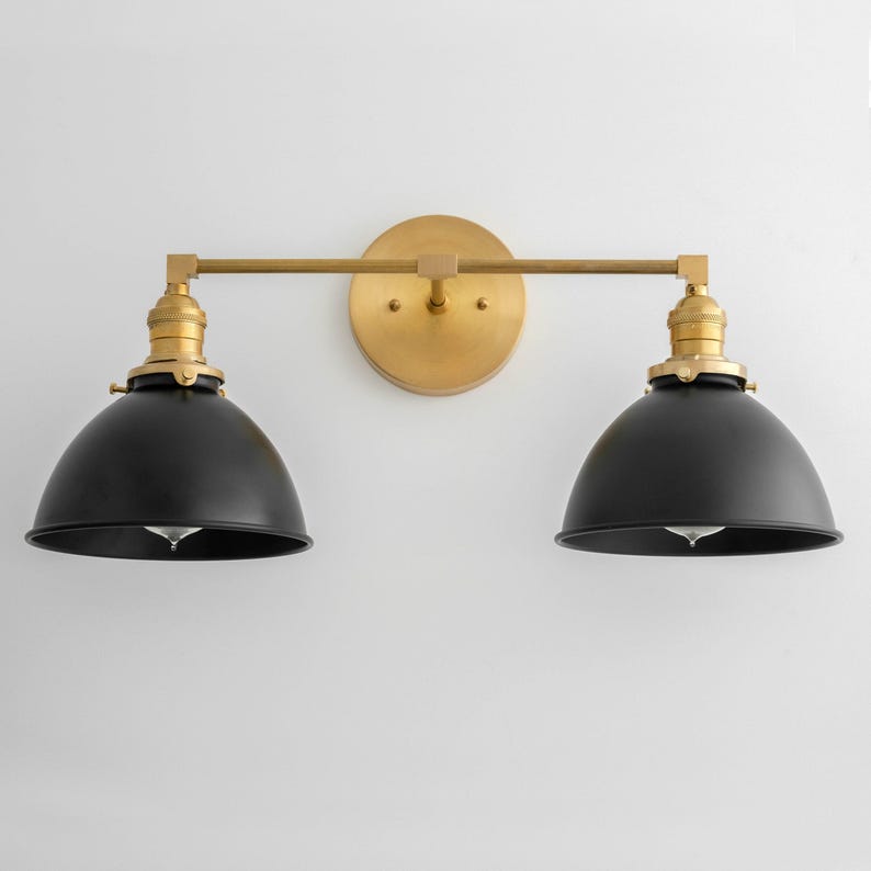 Matte Black Bucket Shade - Vanity Lighting - Bathroom Lighting - Bathroom Sconce - Wall Sconce - Unique Lighting - Model No. 3370 image 1