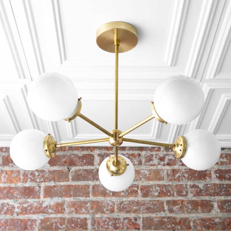 Brass Globe Chandelier - Etsy