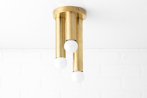 Brass Light Fixture Modern Ceiling Light Modern Lighting Mid Century Lighting Foyer Lighting Hallway Light Ceiling Lamp