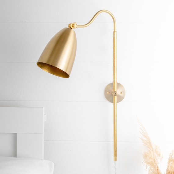 Gold wall mounted bedside lamp sale