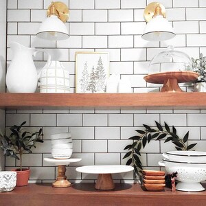 Aplique industrial - Lámpara de pared para baño - Aplique blanco - Estructura de latón - Lámpara de pasillo - Modelo n.° 7026 imagen 8