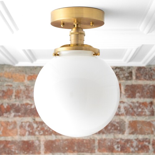8 Inch White Globe Glass Ceiling Light Flush Mount 8 Inch White Globe Glass Ceiling Light, How To Mount Light Fixture