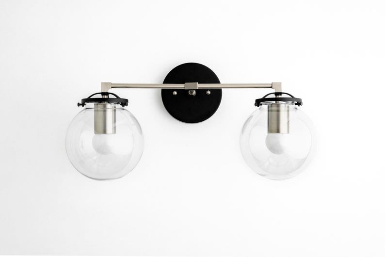 Modern Globe Vanity - Mid Century Lamps - Bathroom Wall Light - Wall Sconce - Vanity Lighting - Raw Brass Light - Model No. 0584 image 5