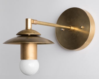 Brass Sconce - Rustic Wall Sconce - Modern Wall Light - Gold Sconces - Mid Century Sconce - Model No. 5065