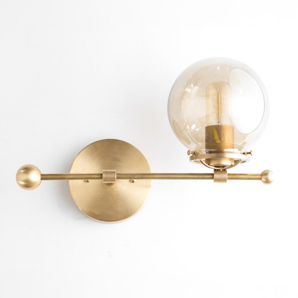 Modern Wall Sconce - Brass Sconce Lights - Mid Century Modern - Edison Bulb Light - Gold Sconces - Model No. 4353