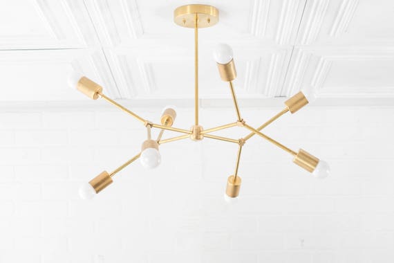 Geometric Lamp Modern Brass Chandelier Ceiling Fixture 50
