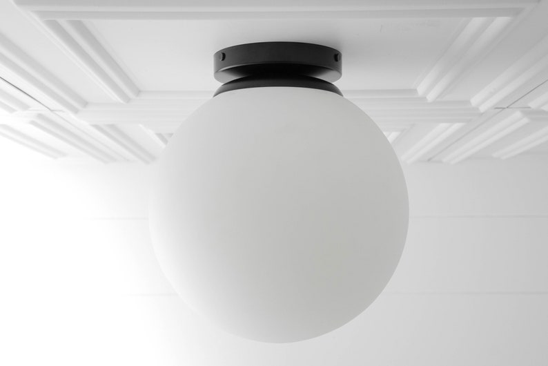 10 Inch Frosted White Globe Glass Ceiling Light Flush Mount Light Modern Lighting Light Fixture Model No. 2910 image 6