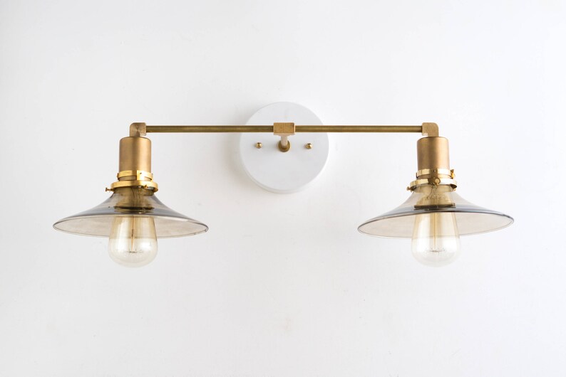 Modern Vanity Light Bathroom Lighting Wall Fixture Smoked Glass Fixtures Mirror Lamp
