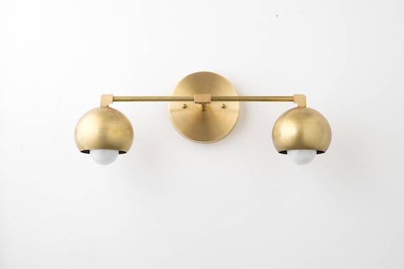 Gold brass outlet vanity light