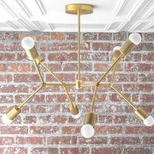 Geometric Lamp Modern Brass Chandelier Ceiling Fixture Gold Chandeliers Model No. 5056 image 4