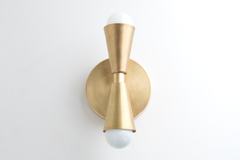 Cone Sconce - Antique Brass Light - Wall Sconce - Light Fixture - Bathroom Lighting - Hallway Lighting - Model No. 4717 image 7