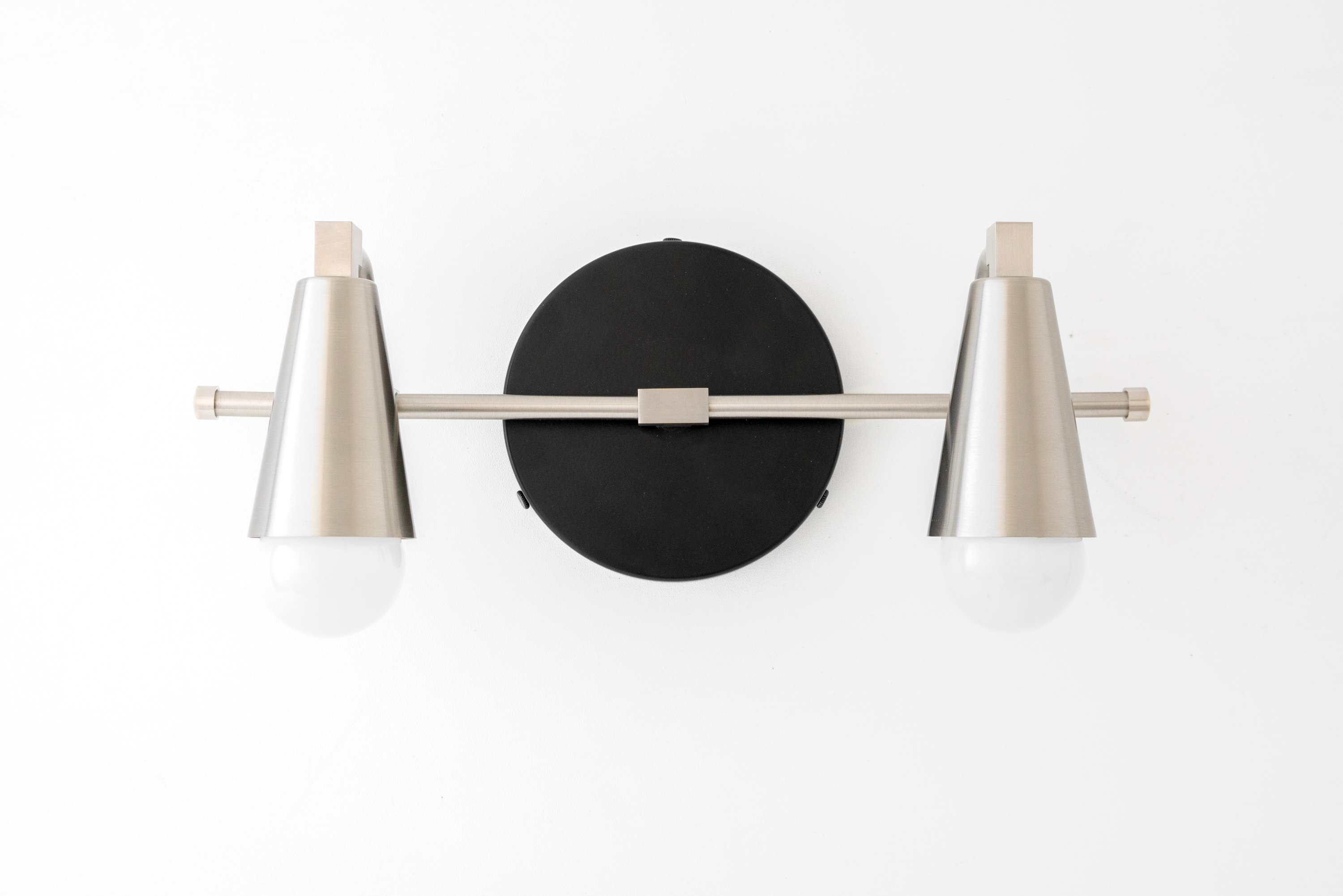 Brushed Nickel Black Vanity Light Bathroom Vanity Modern Etsy