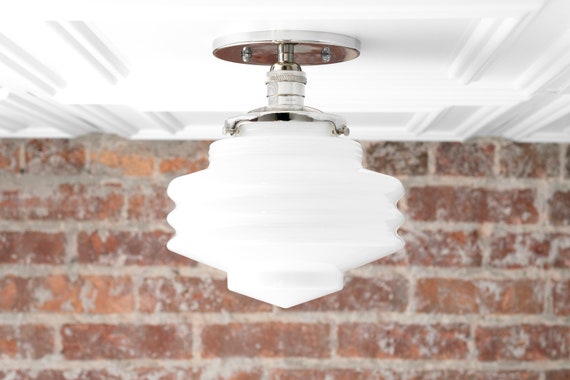 Modern Globe Light Flush Mount Light Fixture White Globe Ceiling