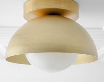 Ceiling Fixture - Multiple Finish Options - Opal Globe Light - Modern Light Fixture - Ceiling Lighting - Ceiling Light - Model No. 2375