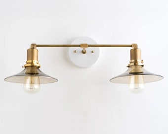 Modern Vanity Light -  Bathroom Lighting - Wall Fixture - Smoked Glass - Bathroom Fixtures - Mirror Lamp - Model No. 4337