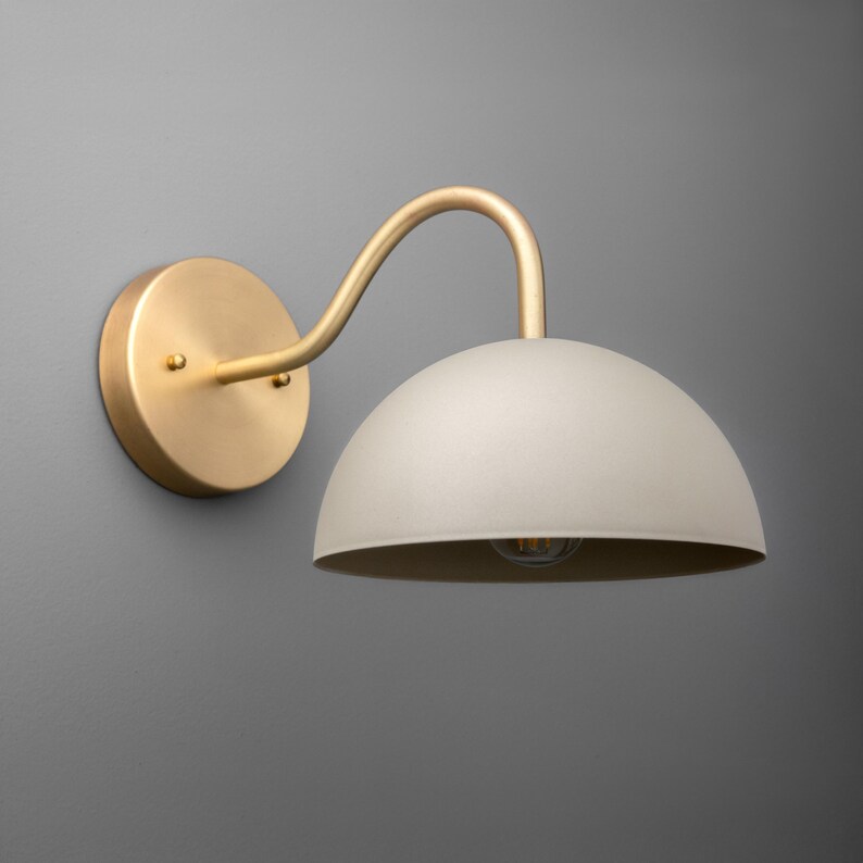 Sconce Light-Brass Wall Sconce-Modern Wall Light-Dome Wall Lamp - Model No. 6678 zdjęcie 4