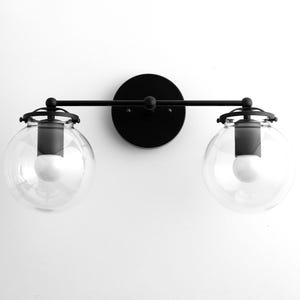 Modern Globe Vanity - Mid Century Lamps - Bathroom Wall Light - Wall Sconce - Vanity Lighting - Raw Brass Light - Model No. 0584 image 2