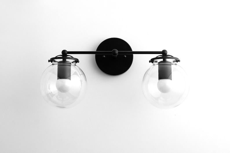 Modern Globe Vanity - Mid Century Lamps - Bathroom Wall Light - Wall Sconce - Vanity Lighting - Raw Brass Light - Model No. 0584 image 2