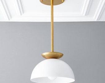 Pendant Lamp - White Dome - Dome Pendant Light - Ceiling Lamp - Model No. 4975