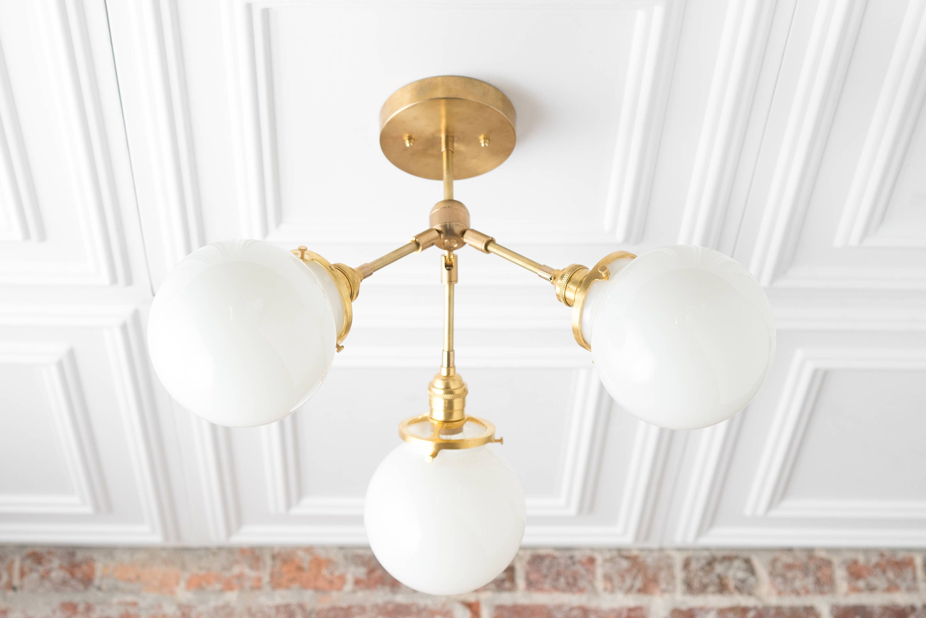 Semi Flush Globe Light Ceiling Hanging Lamp Dining Room Zoom