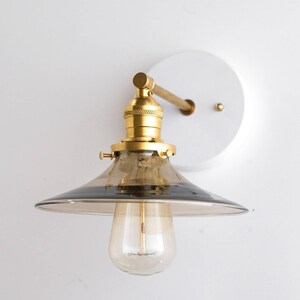 Edison Sconce - Wall Sconces  -  Smoked Glass - Brass Lamps - Sconce Lighting - Model No. 1372