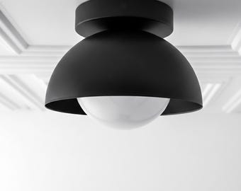 Lámpara de techo - Múltiples opciones de acabado - Lámpara de globo opalino - Lámpara moderna - Iluminación de techo - Lámpara de techo - Modelo n.° 2375