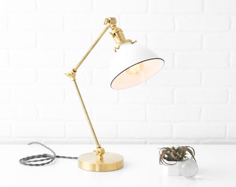 Desk Lamp - Edison Bulb Lamp - White Shade - Work From Home - Mid Century Lamp - Model No. 4266