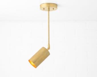 Brass Pendant Light  - Unique Lighting - Mid Century Lighting - Modern Lighting - Kitchen Island - Industrial Lighting - Model No. 3423
