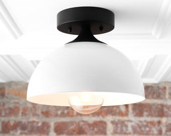 White Ceiling Light - Ceiling Fixture - Mid Century Lighting - Modern Light Fixture - Farmhouse Lighting - Ceiling Light Model 8510