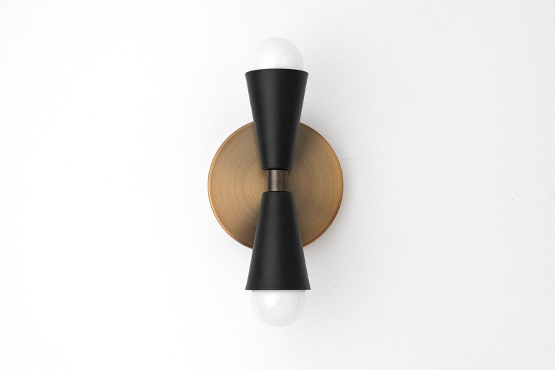 Cone Sconce - Antique Brass Light - Wall Sconce - Light Fixture - Bathroom Lighting - Hallway Lighting - Model No. 4717 image 2