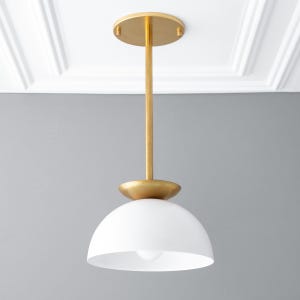 Pendant Lamp - White Dome - Dome Pendant Light - Ceiling Lamp - Model No. 4975