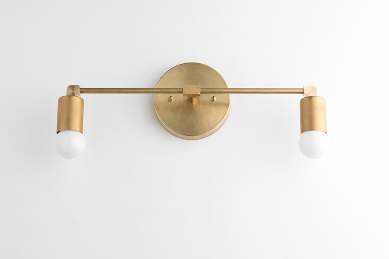 Black & Brass Vanity Light Fixture Minimalist Lighting Etsy