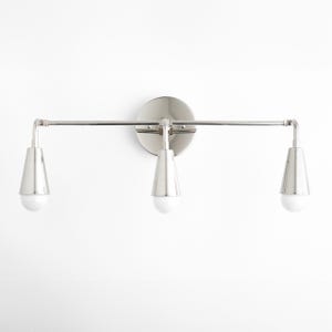 Modern Vanity Light - Three Bulb Vanity - Mirror Light - Wall Light Fixture - Minimalist Lighting - Small Cone Vanity Light - Model No. 3970