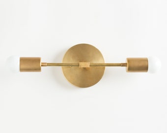 Bathroom Lights - Vanity Lighting - Mid Century Modern - Brass Vanity -  Bathroom Lighting - Gold Sconce - Model No. 5563