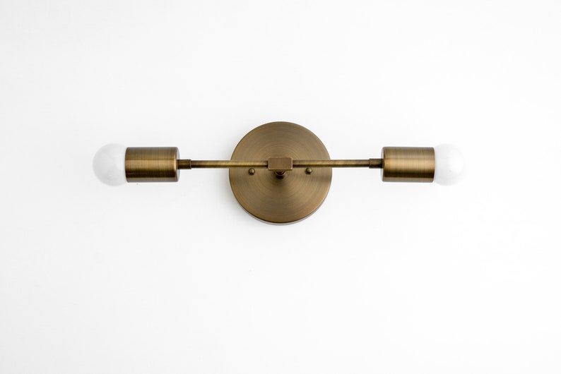 Bathroom Lights Vanity Lighting Mid Century Modern Brass Etsy