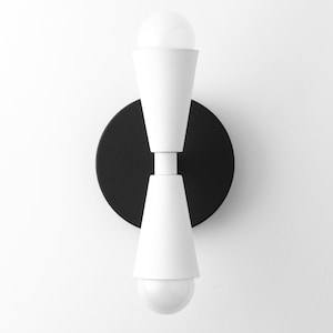 Black White Cone Sconce - Modern Lighting - Light Fixture - Wall Sconce - Unique Lighting - Model No. 4717