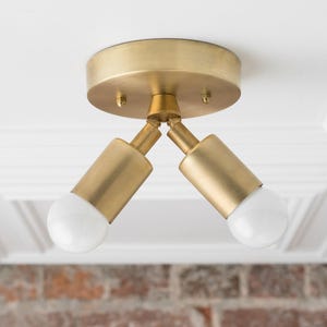Modern Ceiling Lamp - Minimalist Light - Flush Fixture - Gold Brass Light - Mid Century Lighting - Model No. 6617 Bild 3