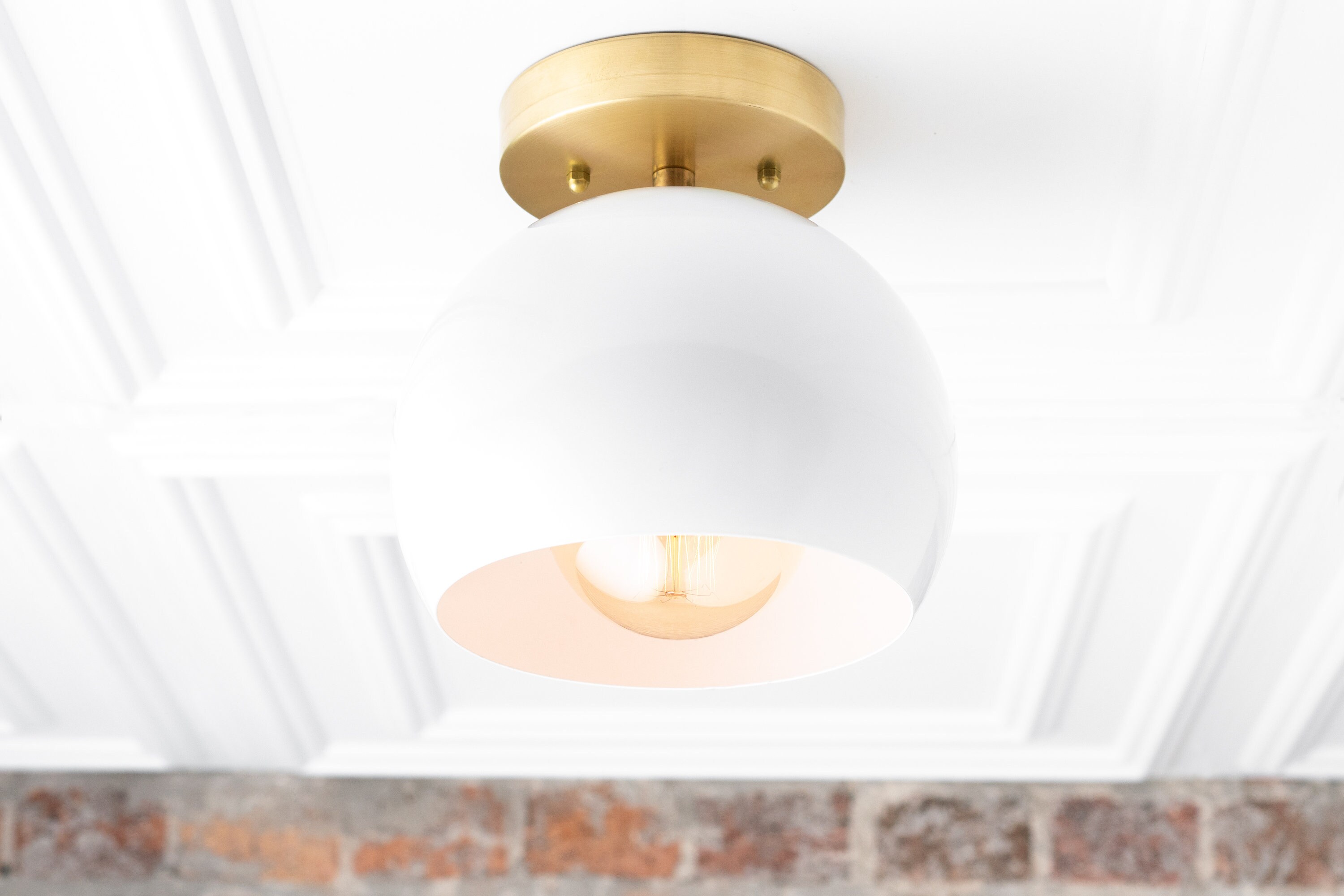 Modern Light Fixture - Ball Shade Ceiling Light - White Shade Light -…
