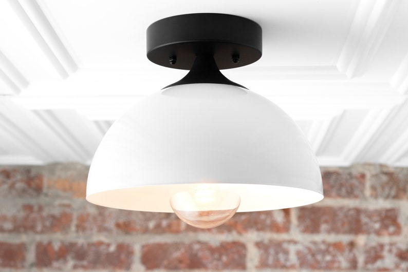 White Ceiling Light Fixture Mid Century Lighting Modern Simple Chandelier Farmhouse
