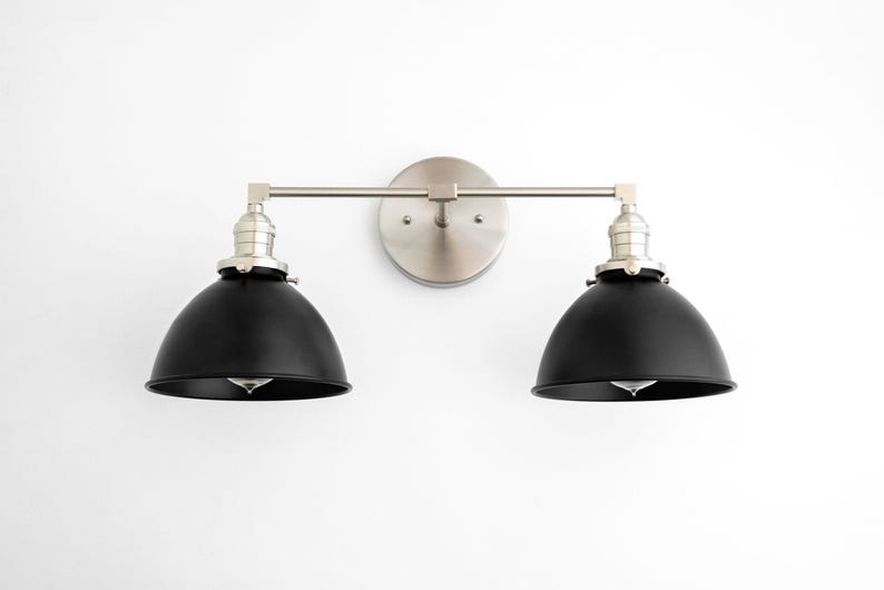 Matte Black Bucket Shade - Vanity Lighting - Bathroom Lighting - Bathroom Sconce - Wall Sconce - Unique Lighting - Model No. 3370 image 8