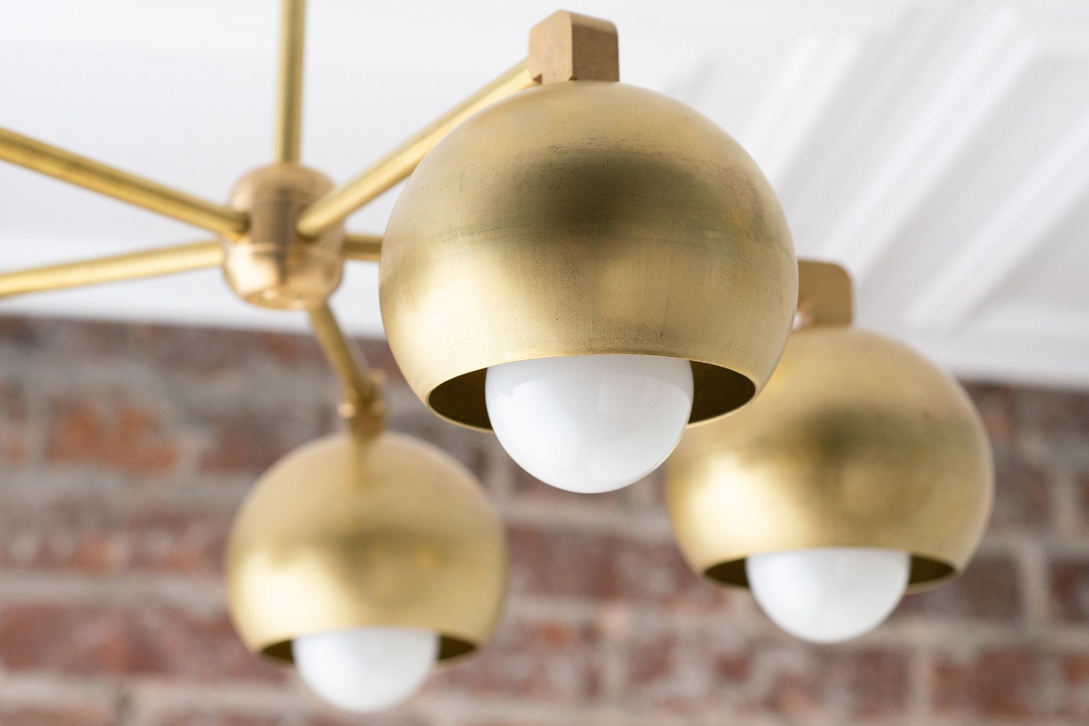 Modern Brass Fixture Round Shade Brass Ceiling Lights Etsy